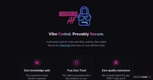 Screenshot of secureaf old