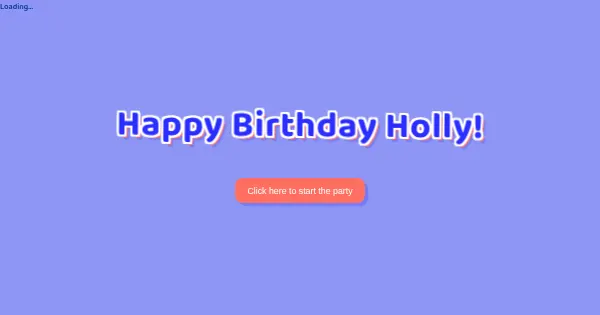 Screenshot of HollyBirthday