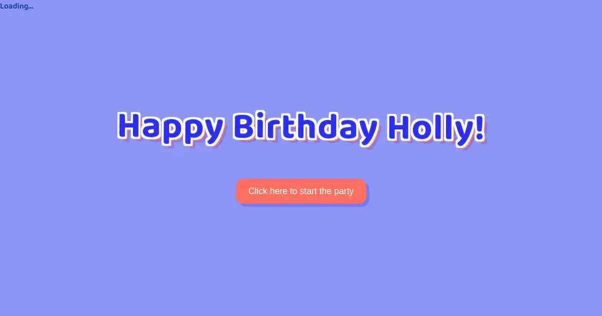 Screenshot of HollyBirthday