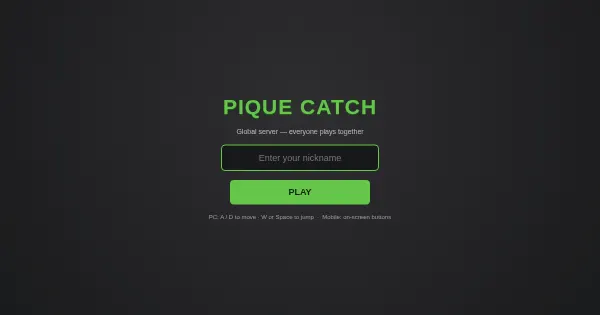 Screenshot of pique catch