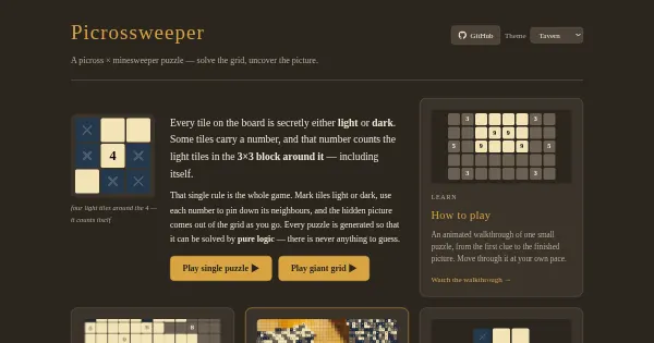 Screenshot of picrossweeper