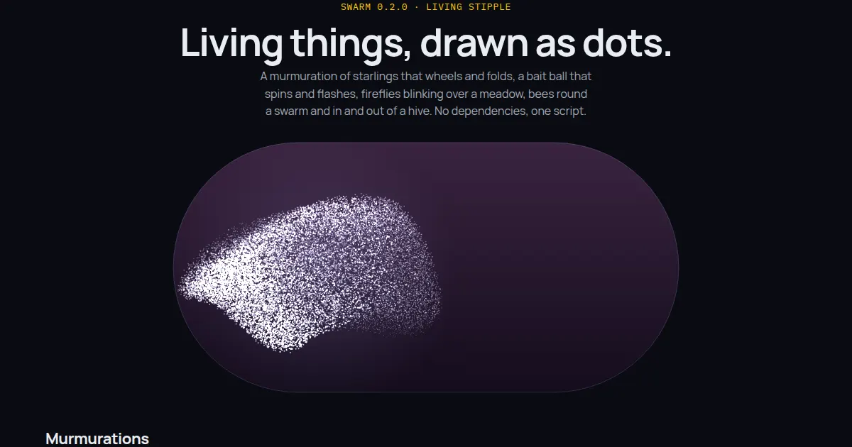 Screenshot of swarm