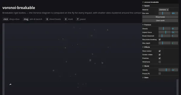 Screenshot of voronoi breakable
