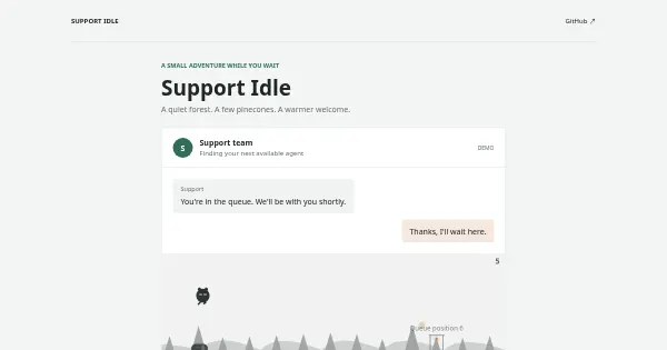 Screenshot of support idle