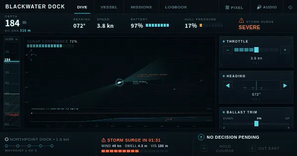 Screenshot of blackwater dock