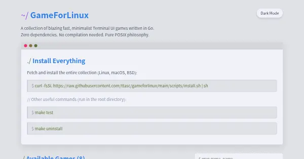 Screenshot of gameforlinux