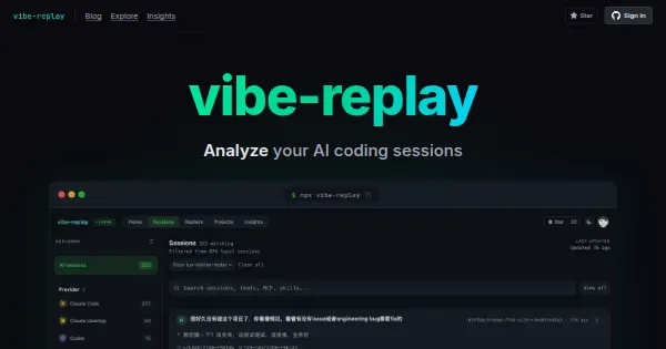 Screenshot of vibe replay