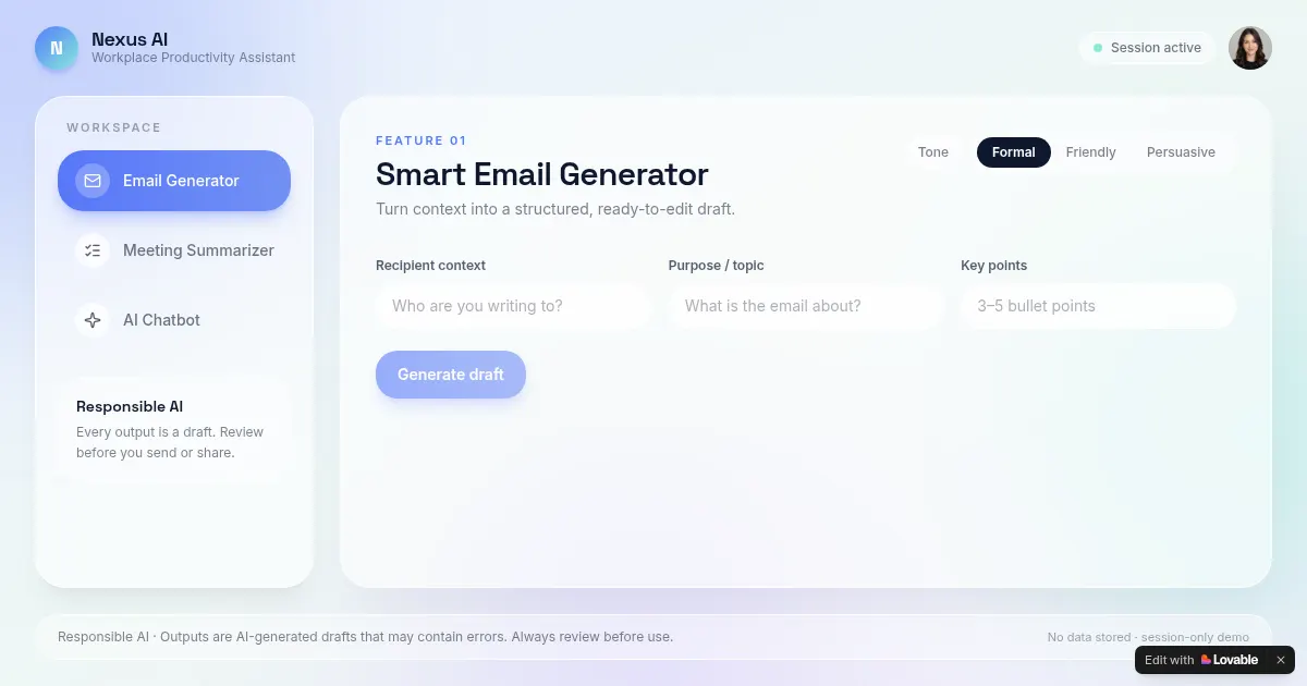 Screenshot of instant prod kit