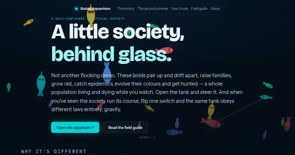 Screenshot of boids society