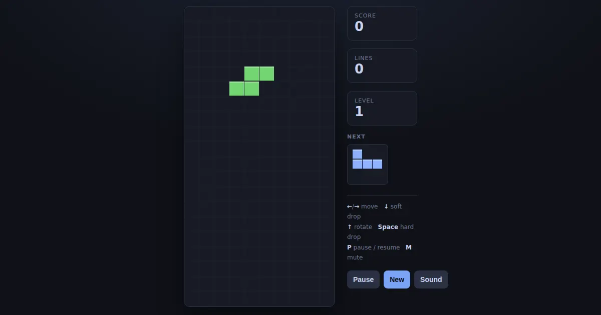 Screenshot of omarchy tetris