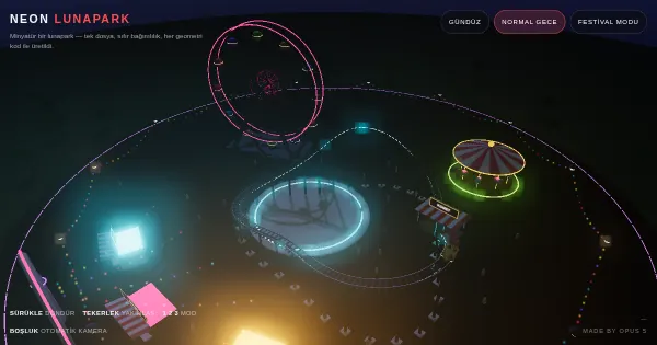Screenshot of neon lunapark webgl