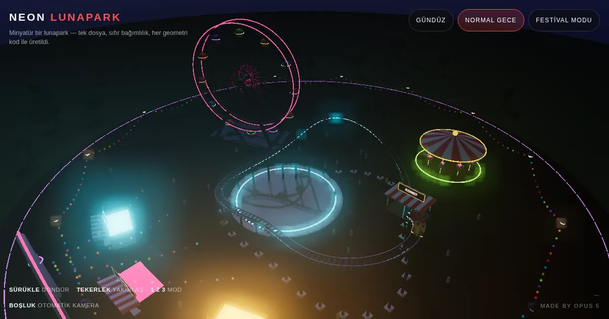 Screenshot of neon lunapark webgl