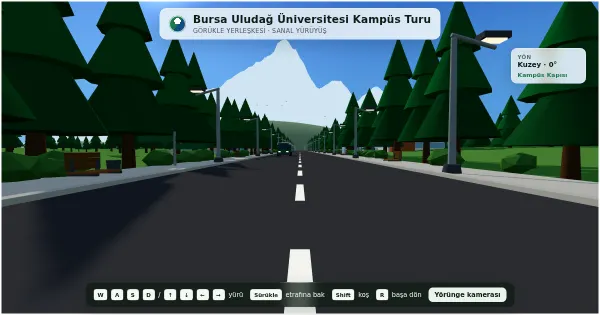 Screenshot of uludag campus tour webgl