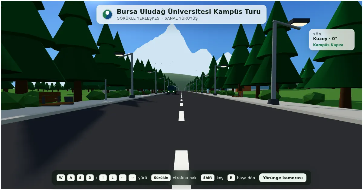 Screenshot of uludag campus tour webgl
