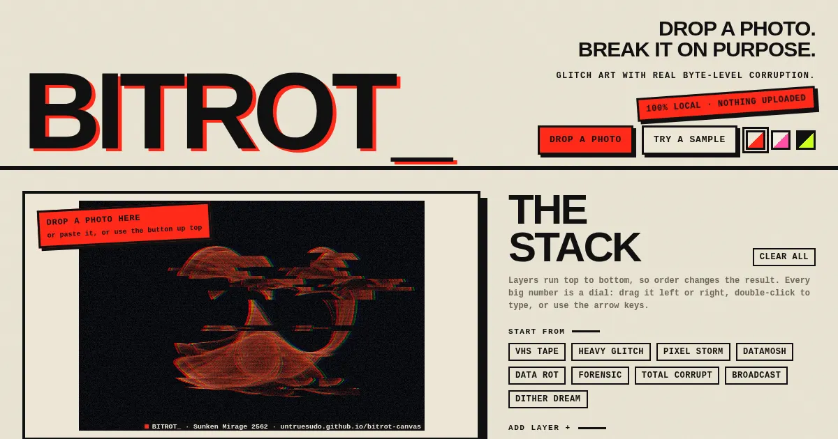 Screenshot of bitrot canvas