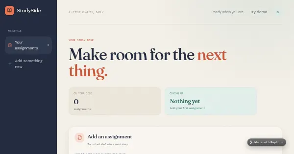 Screenshot of StudySide