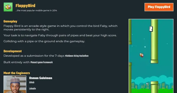 Screenshot of flappy bird