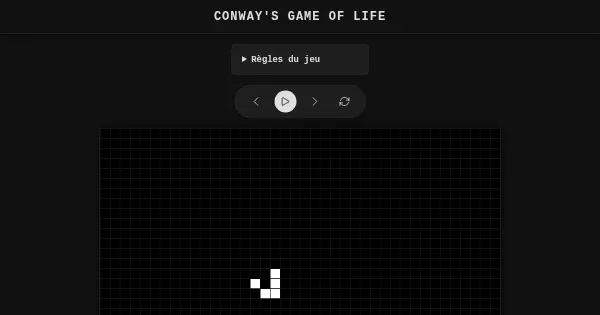 Screenshot of Game of Life P5.js