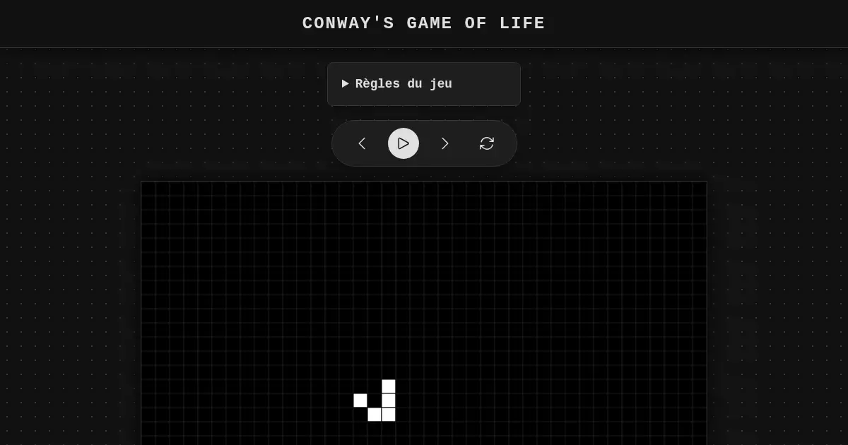 Screenshot of Game of Life P5.js
