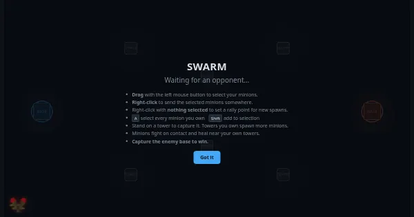 Screenshot of carmine swarm