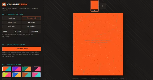 Screenshot of xerox collage editor