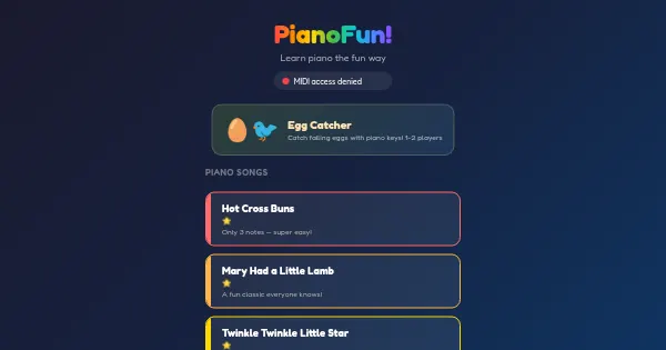 Screenshot of PianoFun