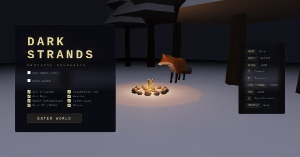 Screenshot of dark strands