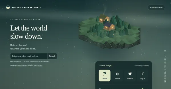 Screenshot of pocket weather world