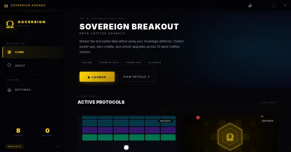 Screenshot of sovereign arcade