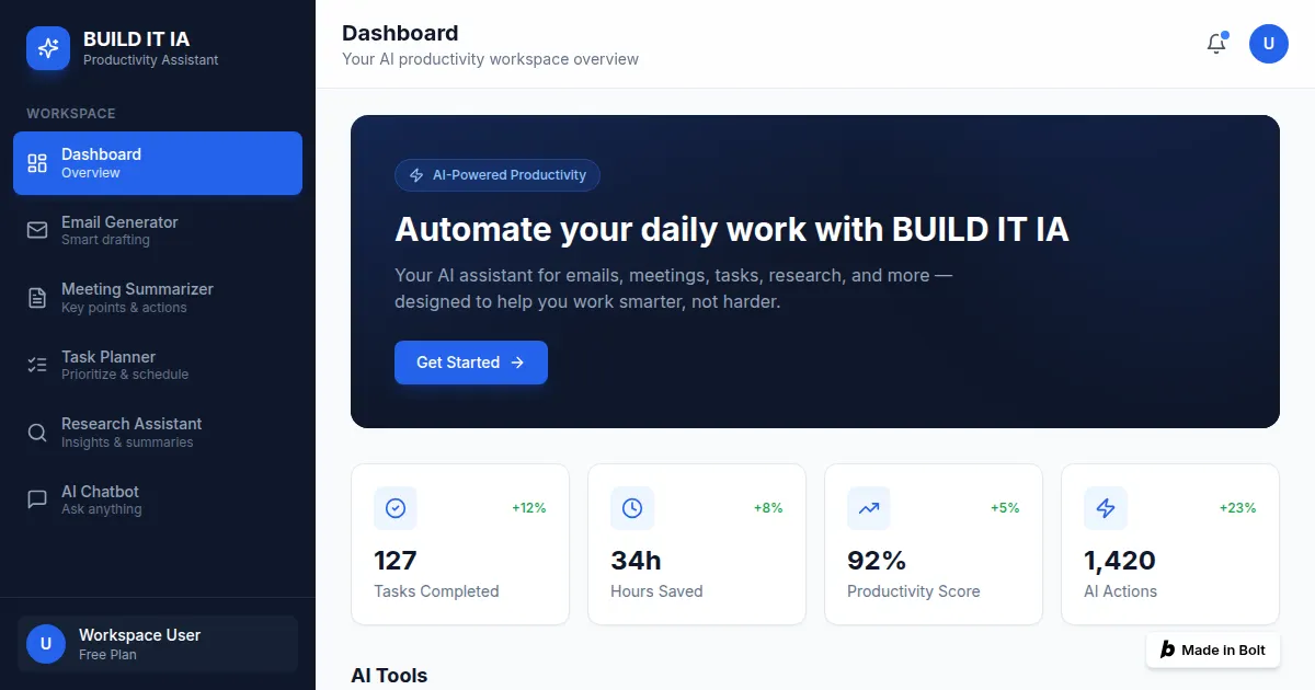 Screenshot of AI POWERED ASSISTANT