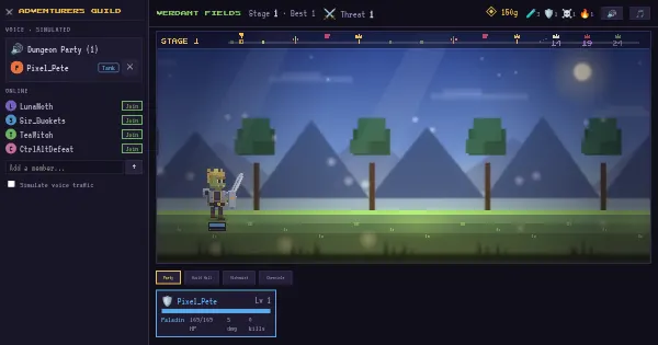 Screenshot of guild mp