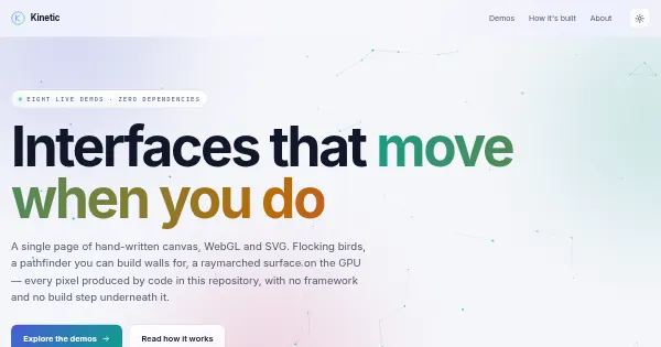 Screenshot of interactive showcase