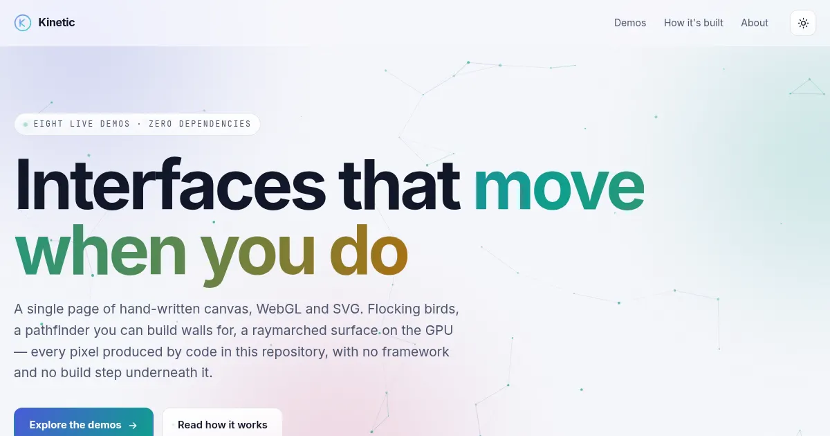 Screenshot of interactive showcase