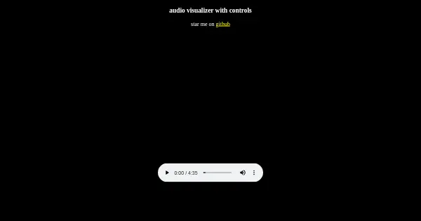 Screenshot of audio visualizer with controls