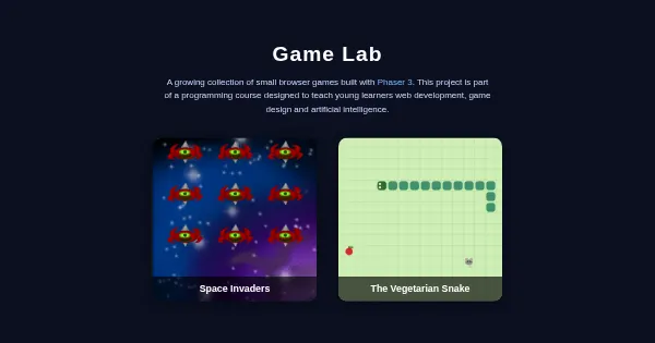 Screenshot of game lab