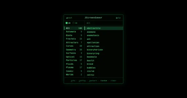 Screenshot of jscreensaver