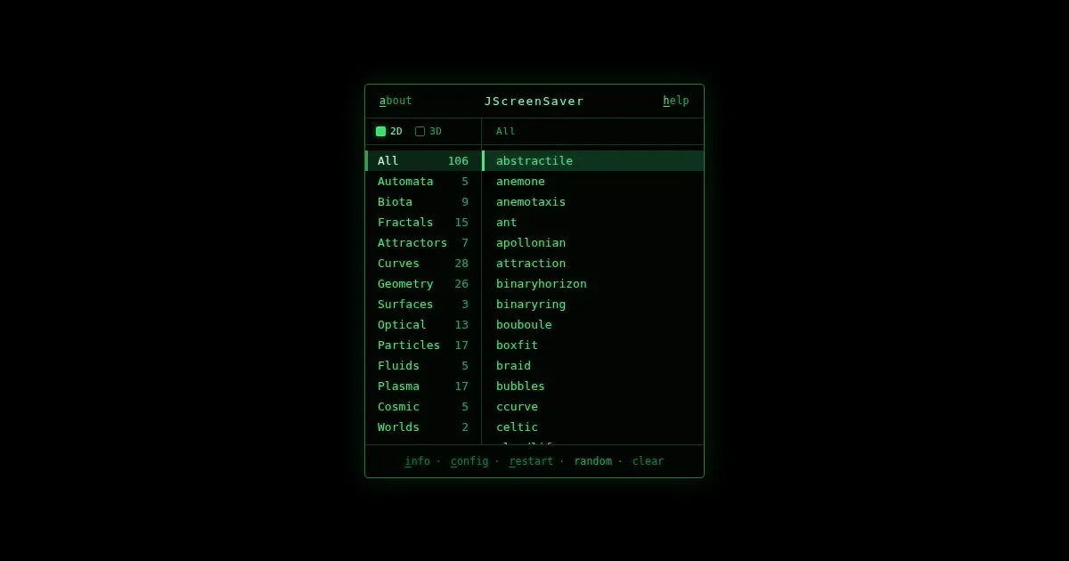 Screenshot of jscreensaver