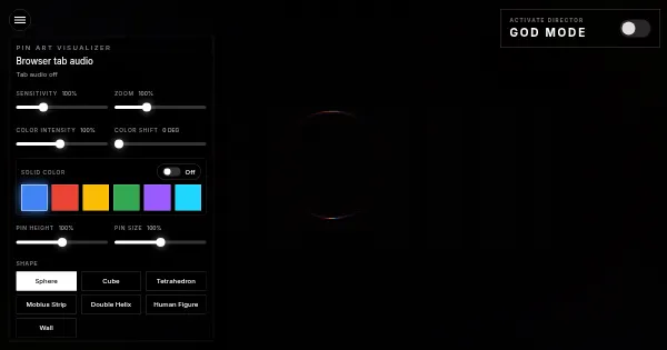 Screenshot of pin art visualizer