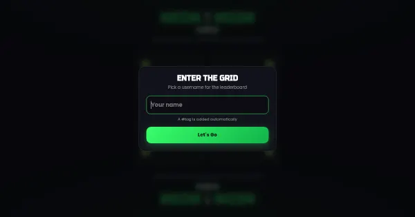 Screenshot of neon snake grid