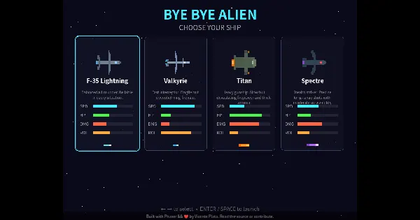 Screenshot of bye bye alien