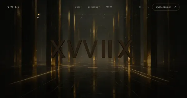 Screenshot of xvviix portfolio