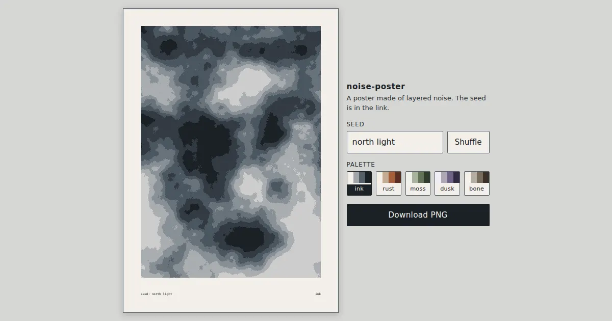 Screenshot of noise poster