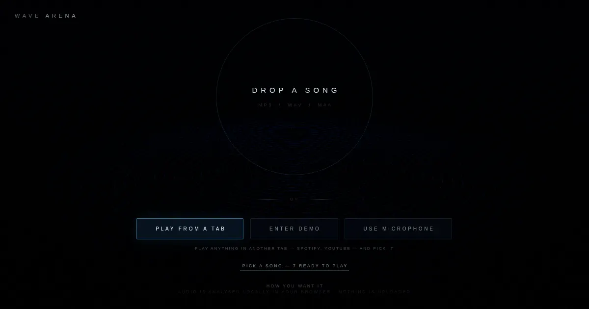 Screenshot of wave arena studio