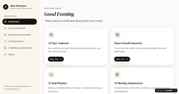 Screenshot of ai workspace flow 19