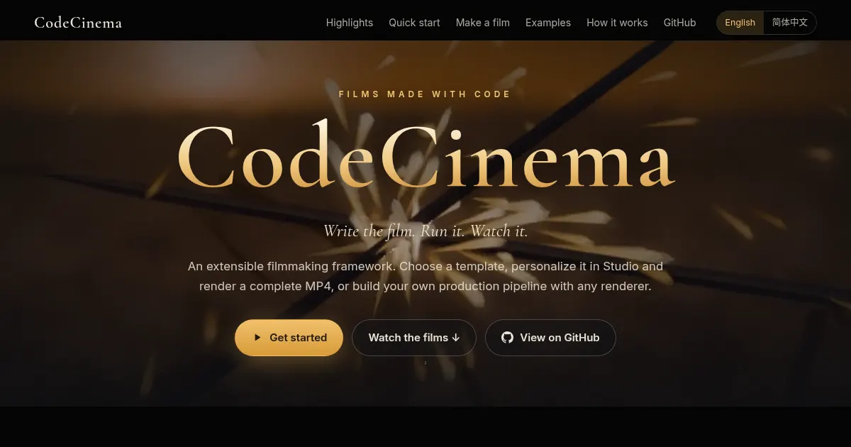 Screenshot of CodeCinema