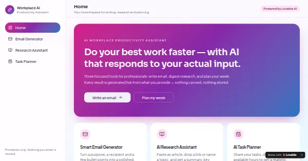 Screenshot of ai workplace spark